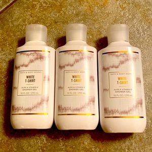 Lot of 3 White T-shirt Bath and Body Works shower gels